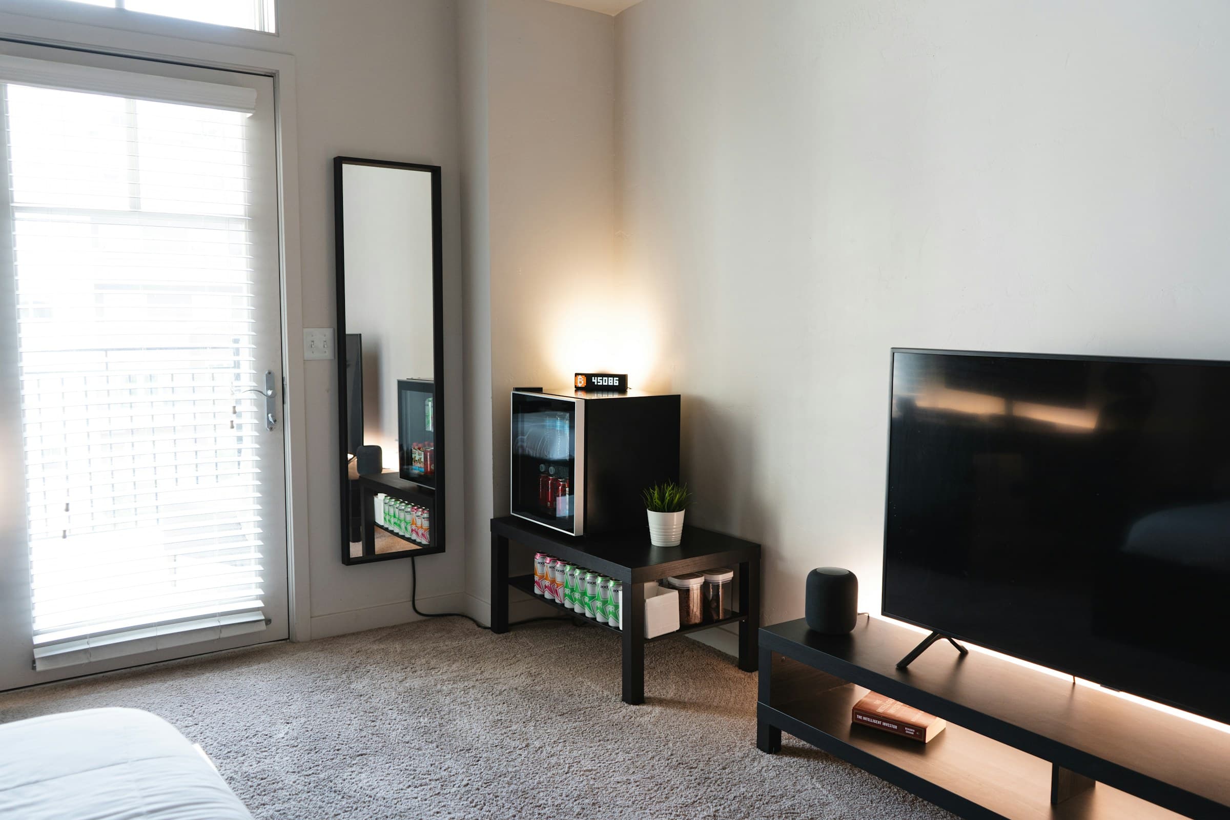 Modern living room with television for home entertainment